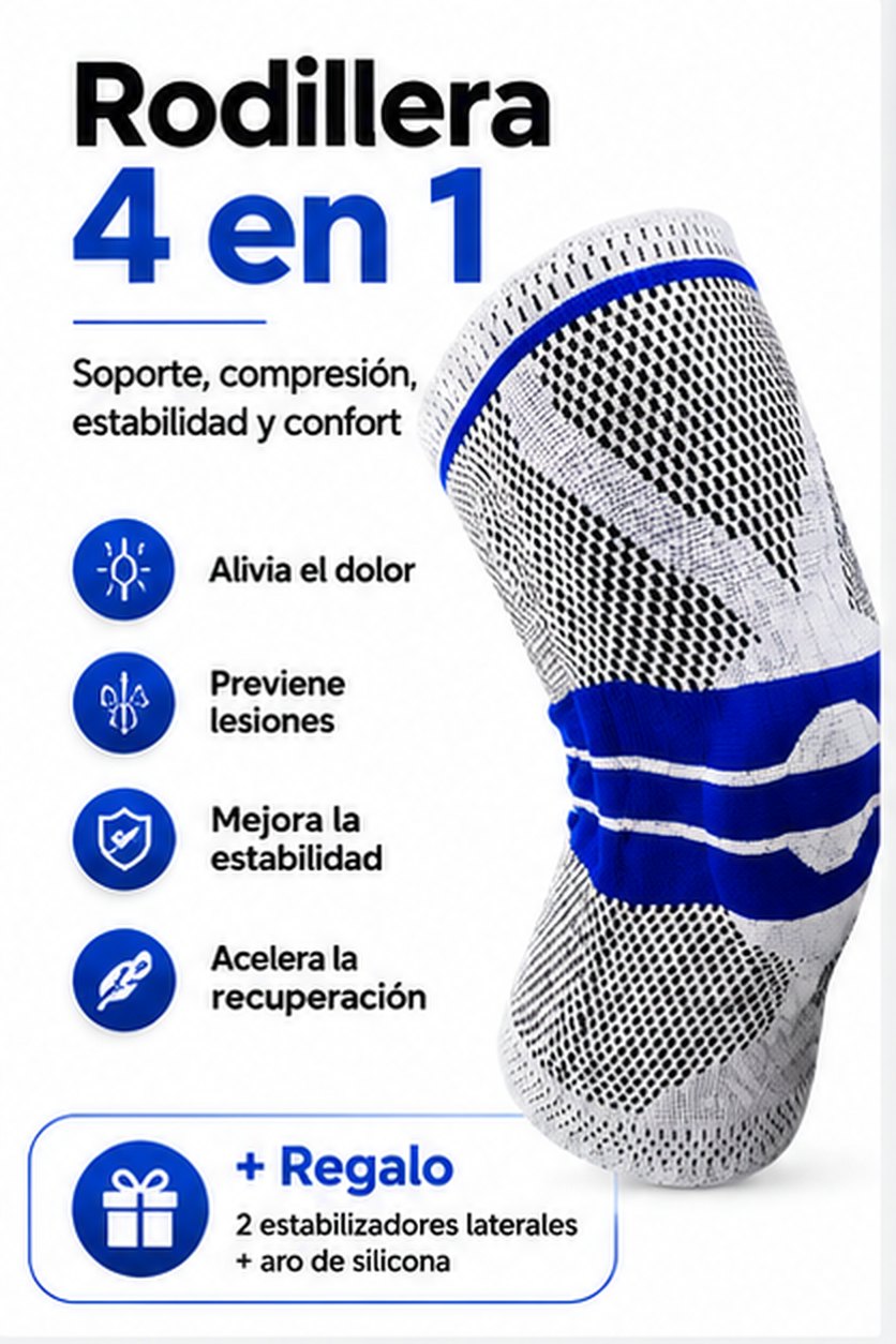 Rodillera 4 en 1: alivia el dolor, previene lesiones, mejora la estabilidad